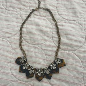 J crew tortoise shell and diamond necklace